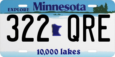 MN license plate 322QRE