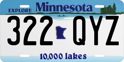 MN license plate 322QYZ