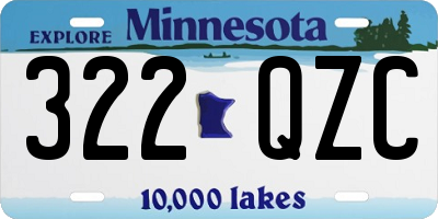 MN license plate 322QZC