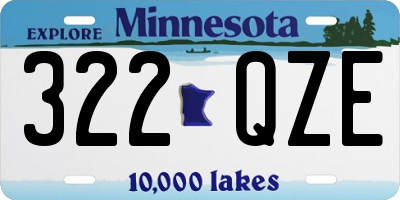 MN license plate 322QZE