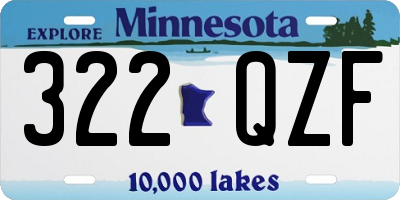 MN license plate 322QZF