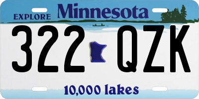MN license plate 322QZK