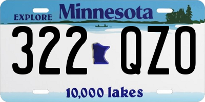 MN license plate 322QZO