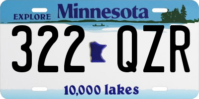MN license plate 322QZR