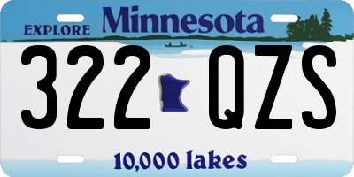 MN license plate 322QZS