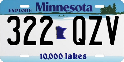 MN license plate 322QZV