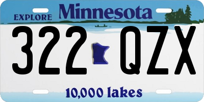 MN license plate 322QZX