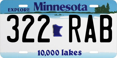 MN license plate 322RAB
