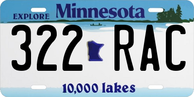 MN license plate 322RAC
