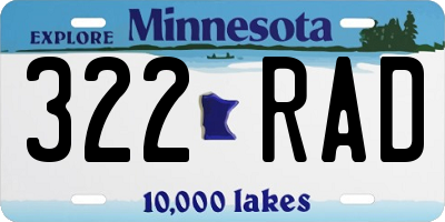 MN license plate 322RAD