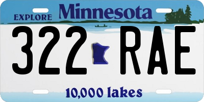 MN license plate 322RAE