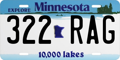 MN license plate 322RAG