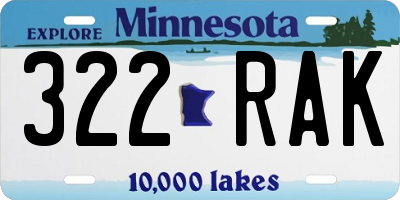 MN license plate 322RAK