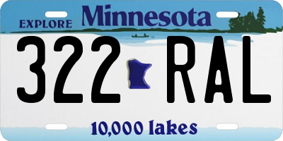 MN license plate 322RAL