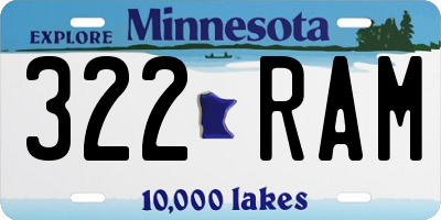 MN license plate 322RAM