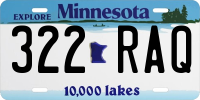 MN license plate 322RAQ