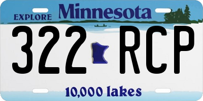 MN license plate 322RCP