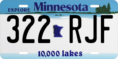 MN license plate 322RJF