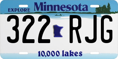 MN license plate 322RJG