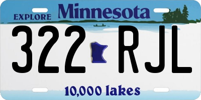 MN license plate 322RJL