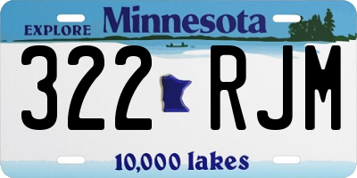 MN license plate 322RJM