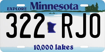 MN license plate 322RJO