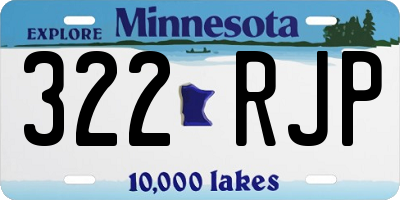 MN license plate 322RJP