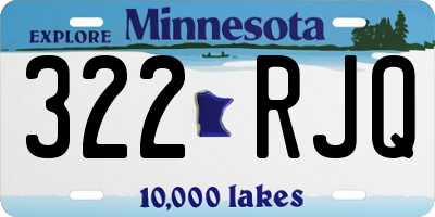 MN license plate 322RJQ