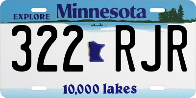 MN license plate 322RJR