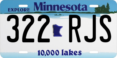 MN license plate 322RJS