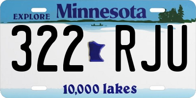MN license plate 322RJU