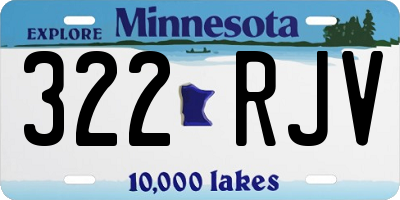 MN license plate 322RJV