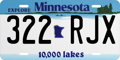 MN license plate 322RJX
