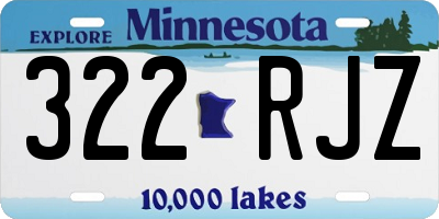 MN license plate 322RJZ