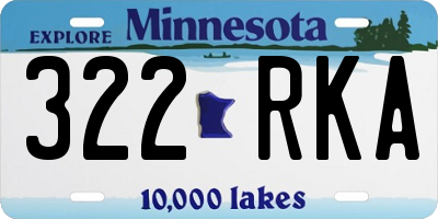MN license plate 322RKA