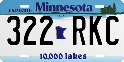 MN license plate 322RKC