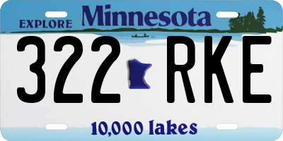 MN license plate 322RKE