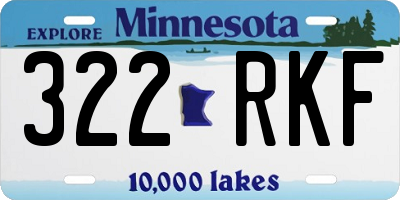 MN license plate 322RKF