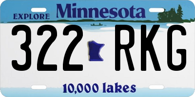 MN license plate 322RKG