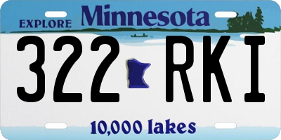 MN license plate 322RKI