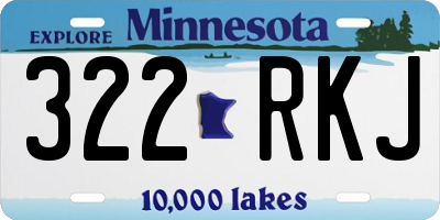 MN license plate 322RKJ
