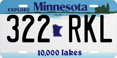 MN license plate 322RKL