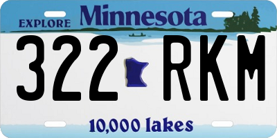 MN license plate 322RKM