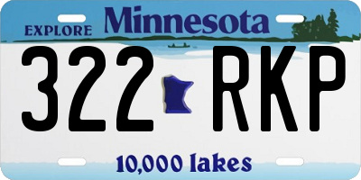 MN license plate 322RKP
