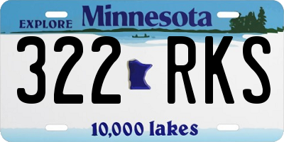 MN license plate 322RKS