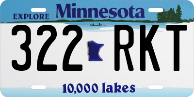 MN license plate 322RKT