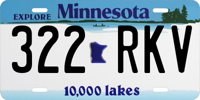 MN license plate 322RKV