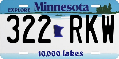 MN license plate 322RKW