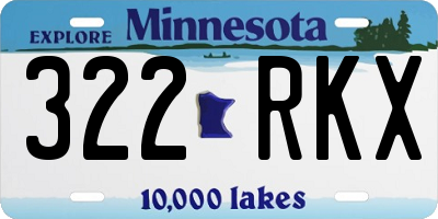 MN license plate 322RKX