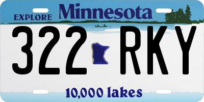 MN license plate 322RKY